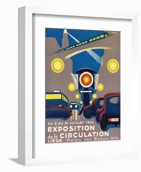 Poster for the Exposition de la Circulation Held at Liege Belgium-Poleff-Framed Art Print