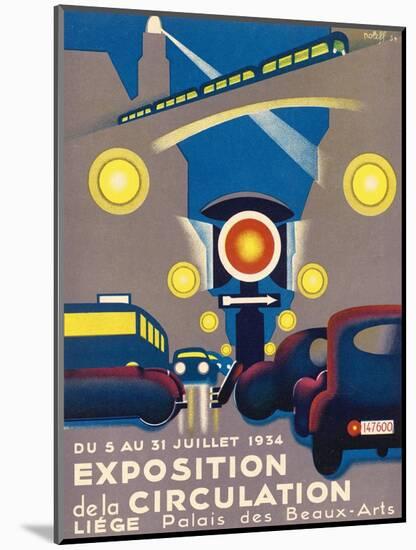 Poster for the Exposition de la Circulation Held at Liege Belgium-Poleff-Mounted Art Print