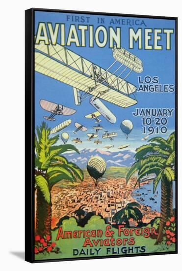 Poster for the First America Aviation Meet, Los Angeles, 1910-null-Framed Stretched Canvas