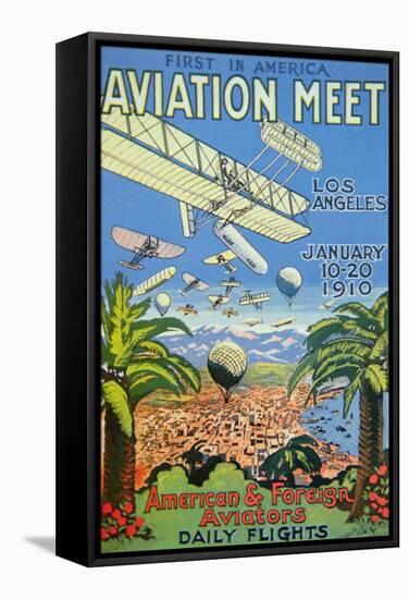Poster for the First America Aviation Meet, Los Angeles, 1910-null-Framed Stretched Canvas