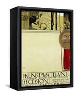 Poster for the First Art Exhibition of the Secession Art Movement-Gustav Klimt-Framed Stretched Canvas