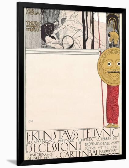 Poster for the First Secessionist Exhibition in Vienna in 1898 (Censored Version), 1898-Gustav Klimt-Framed Giclee Print