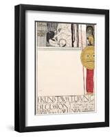 Poster for the First Secessionist Exhibition in Vienna in 1898 (Censored Version), 1898-Gustav Klimt-Framed Giclee Print