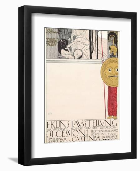 Poster for the First Secessionist Exhibition in Vienna in 1898 (Censored Version), 1898-Gustav Klimt-Framed Giclee Print