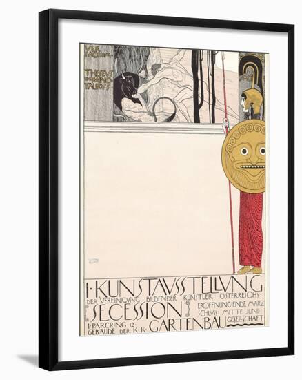 Poster for the First Secessionist Exhibition in Vienna in 1898 (Censored Version), 1898-Gustav Klimt-Framed Giclee Print