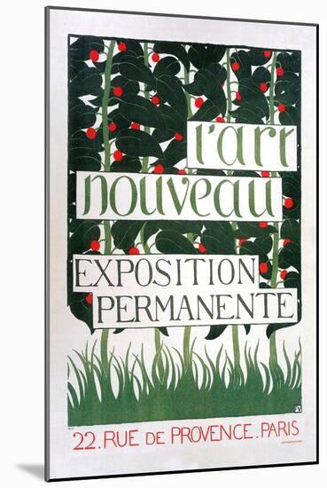 Poster for the Gallery L'Art Nouveau, Paris, 1896-Felix Edouard Vallotton-Mounted Giclee Print