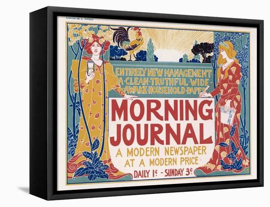 Poster for the Morning Journal New York, a Modern Newspaper at a Modern Price-Louis John Rhead-Framed Stretched Canvas