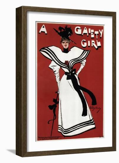 Poster for the Musical Comedy a Gaiety Girl by Sidney Jones, 1893-Dudley Hardy-Framed Giclee Print