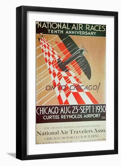 Poster for the National Air Races at Chicago Airport, 1930-null-Framed Giclee Print