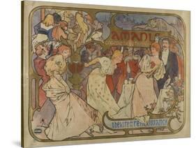 Poster for the Show "Les Amants"-Alphonse Mucha-Stretched Canvas