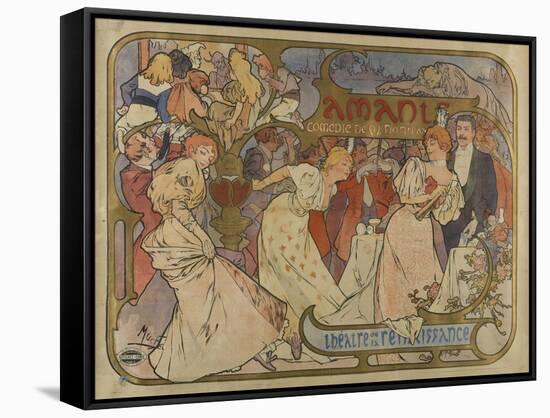 Poster for the Show "Les Amants"-Alphonse Mucha-Framed Stretched Canvas