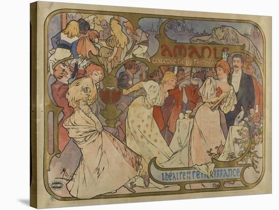 Poster for the Show "Les Amants"-Alphonse Mucha-Stretched Canvas