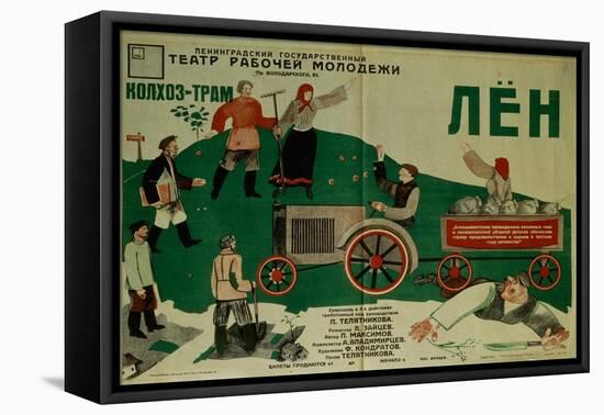 Poster for the Theatre Play Flax, 1931-Fyodor Filippovich Kondratov-Framed Stretched Canvas