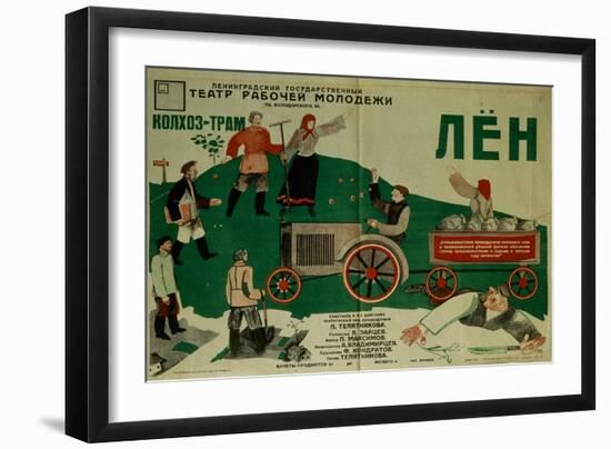 Poster for the Theatre Play Flax, 1931-Fyodor Filippovich Kondratov-Framed Giclee Print