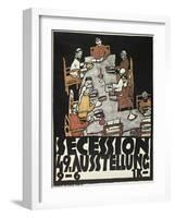 Poster for the Vienna Secession, 49th Exhibition, Die Freunde, 1918-Egon Schiele-Framed Giclee Print