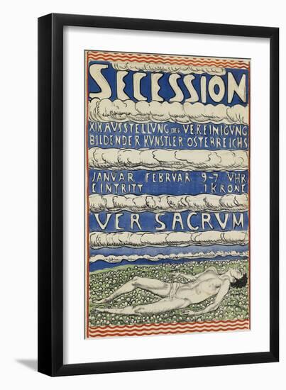 Poster for the Vienna Secession Exhibition, 1904 (Gouache)-Ferdinand Hodler-Framed Giclee Print