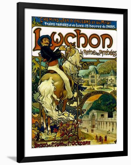 Poster for Trains to Luchon, France, 1895-Alphonse Mucha-Framed Premium Giclee Print