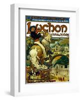 Poster for Trains to Luchon, France, 1895-Alphonse Mucha-Framed Giclee Print