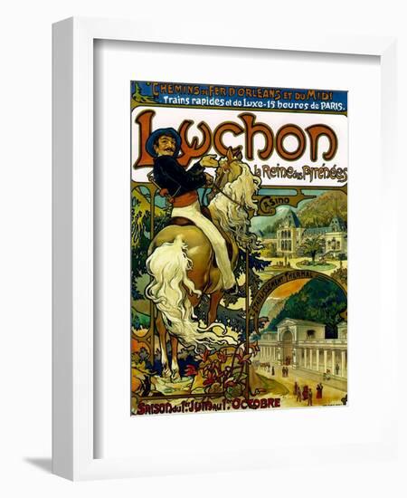 Poster for Trains to Luchon, France, 1895-Alphonse Mucha-Framed Giclee Print