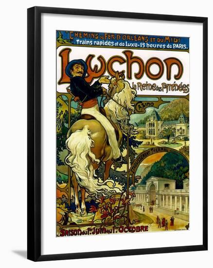 Poster for Trains to Luchon, France, 1895-Alphonse Mucha-Framed Giclee Print