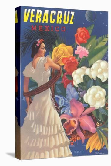 Poster for Veracruz, Mexico, Senorita with Flowers-null-Stretched Canvas