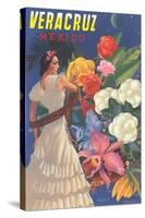 Poster for Veracruz, Mexico, Senorita with Flowers-null-Stretched Canvas