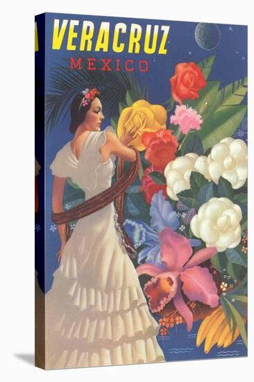 Poster for Veracruz, Mexico, Senorita with Flowers-null-Stretched Canvas