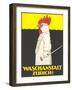 Poster for Zurich Laundry Service with Rooster-null-Framed Giclee Print