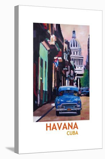 Poster Havana Cuba Street Scene Oldtimer Retro-Markus Bleichner-Stretched Canvas