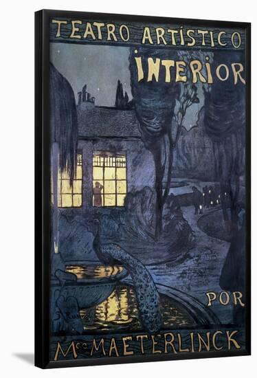 POSTER - INTERIOR ARTISTIC THEATER BY M MAETERLINCK. Author: SANTIAGO RUSIÑOL (1861-1931)-SANTIAGO RUSIÑOL-Framed Poster