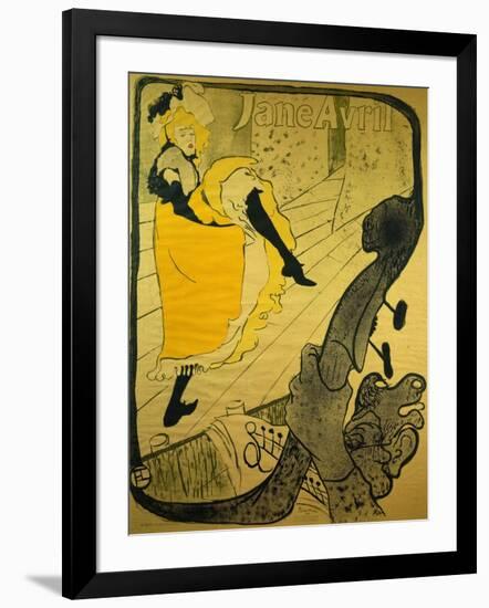 Poster: Jane Avril at the 'Jardins De Paris', 1893-Henri de Toulouse-Lautrec-Framed Art Print