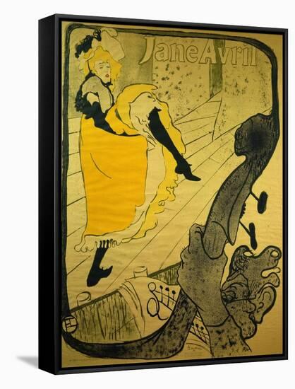 Poster: Jane Avril at the 'Jardins De Paris', 1893-Henri de Toulouse-Lautrec-Framed Stretched Canvas