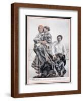 Poster of a European Immigrant Family on Ellis Island, 1910-null-Framed Giclee Print