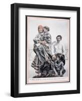 Poster of a European Immigrant Family on Ellis Island, 1910-null-Framed Giclee Print