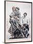 Poster of a European Immigrant Family on Ellis Island, 1910-null-Mounted Giclee Print