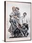 Poster of a European Immigrant Family on Ellis Island, 1910-null-Stretched Canvas