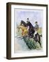 Poster of a Steeplechase Horse Race by A. Mantelet-null-Framed Giclee Print