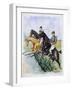 Poster of a Steeplechase Horse Race by A. Mantelet-null-Framed Giclee Print