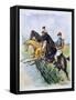 Poster of a Steeplechase Horse Race by A. Mantelet-null-Framed Stretched Canvas