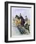 Poster of a Steeplechase Horse Race by A. Mantelet-null-Framed Giclee Print