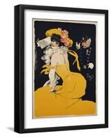 Poster of a Woman in a Yellow Dress by Jules Alexandre Grun-null-Framed Giclee Print