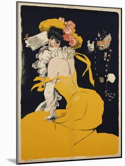 Poster of a Woman in a Yellow Dress by Jules Alexandre Grun-null-Mounted Giclee Print