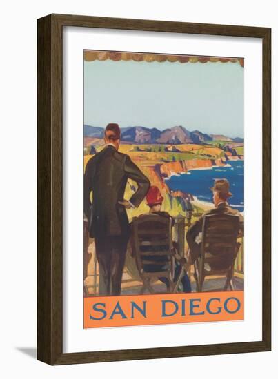 Poster of Bluffs, San Diego, California-null-Framed Art Print