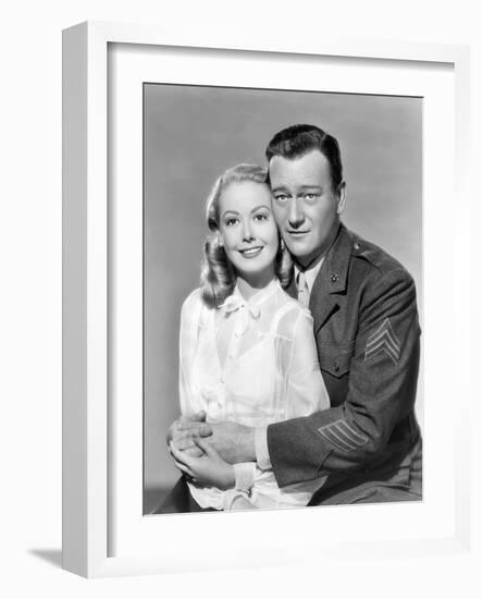 Poster of film Sands of Iwo Jima by AllanDwan with Adele Mara and John Wayne, 1949-null-Framed Photo