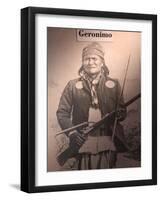 Poster of Geronimo Indian Chief, America's Gunfight Capital, Tombstone, Arizona, USA-Walter Bibikow-Framed Photographic Print