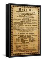 Poster of Great Music Academy for April 3, 1781, with Symphony by Wolfgang Amadeus Mozart-null-Framed Stretched Canvas