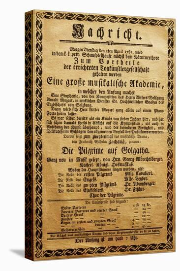 Poster of Great Music Academy for April 3, 1781, with Symphony by Wolfgang Amadeus Mozart-null-Stretched Canvas