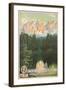 Poster of Lago Di Carezza (Karersee) E Il Latimar-null-Framed Giclee Print