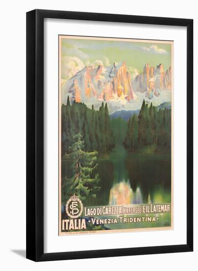 Poster of Lago Di Carezza (Karersee) E Il Latimar-null-Framed Giclee Print