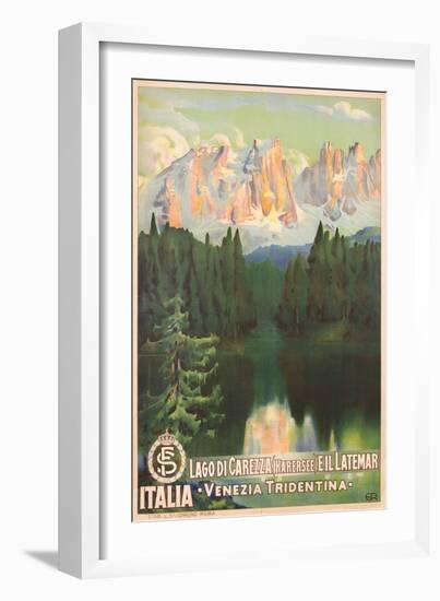 Poster of Lago Di Carezza (Karersee) E Il Latimar-null-Framed Giclee Print